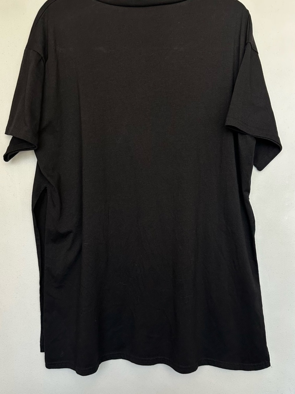 Women's V Neck T Shirts Casual Side Split Short Sleeve Casual Loose Tunic Tees - Picture 5 of 7